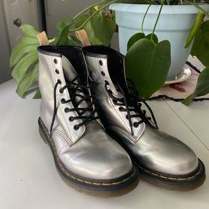Dr. Martens Silver Chrome Paint Metallic